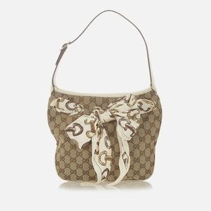 GUCCI SUPREME CANVAS POSITANO HOBO BAG Authentic